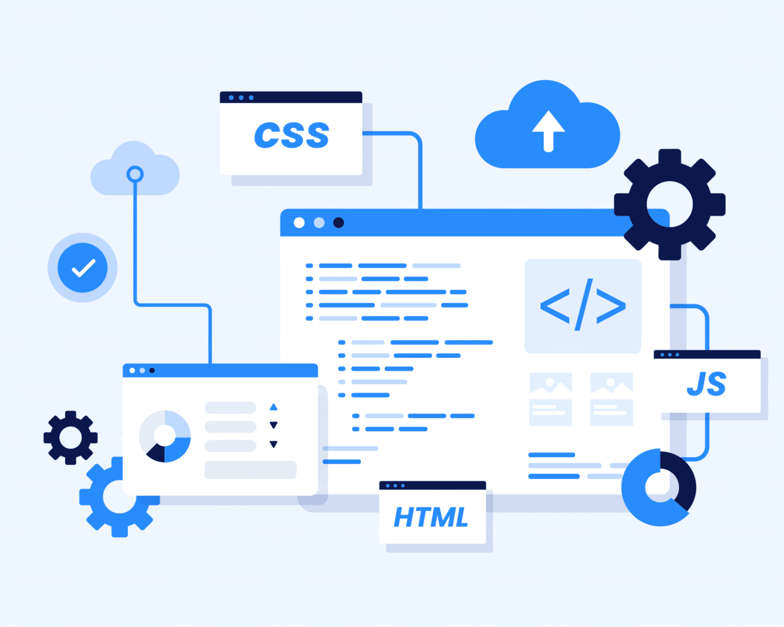 Abstract illustration representing digital services and product delivery