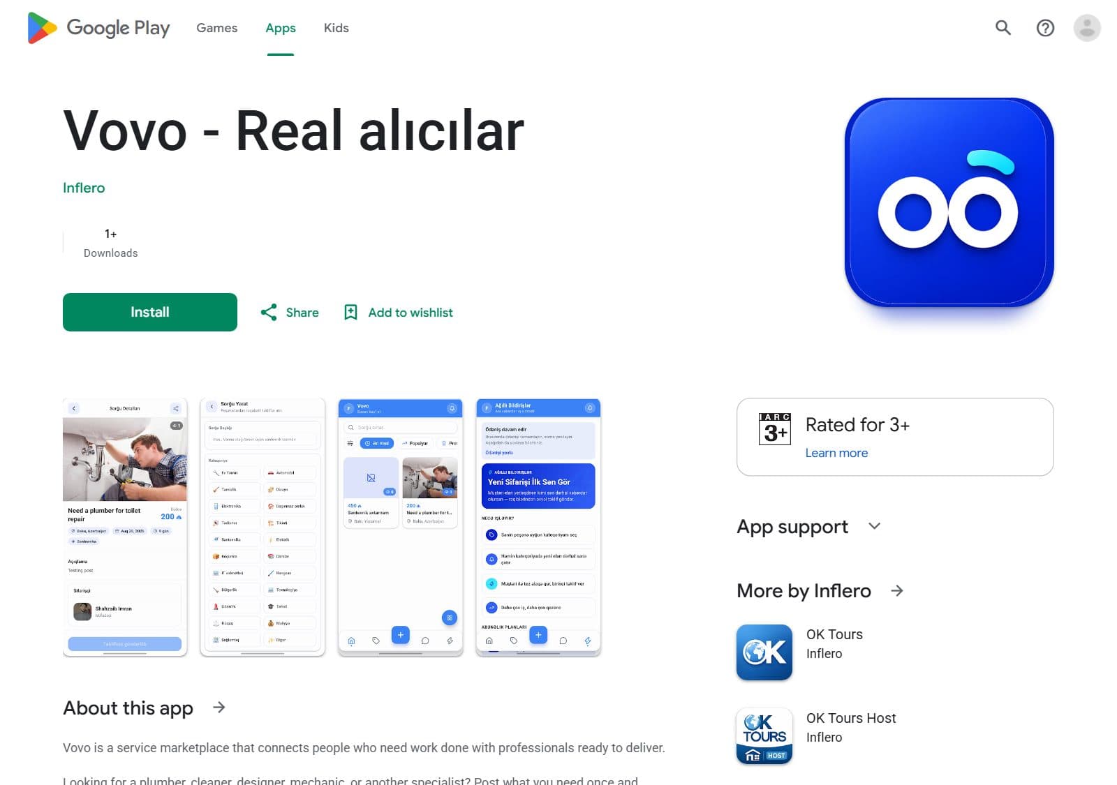 Vovo — Real alıcılar — Google Play listing — Vovo Real alıcılar
